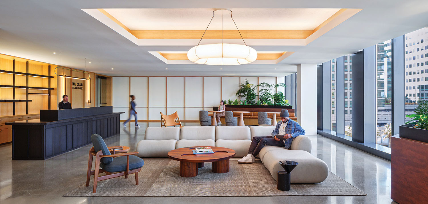 The lobby at the new hotel in downtown