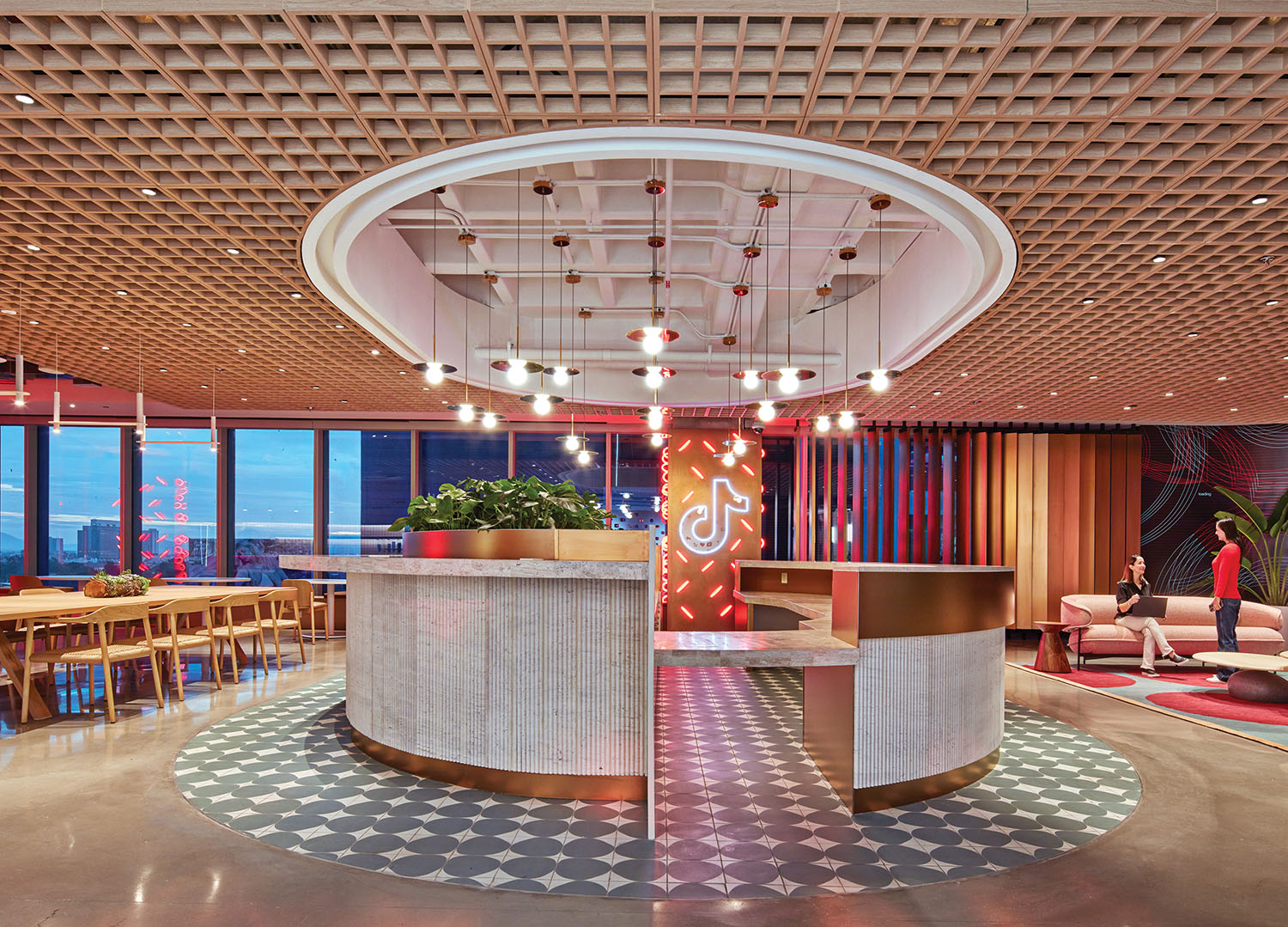 A large circular counter