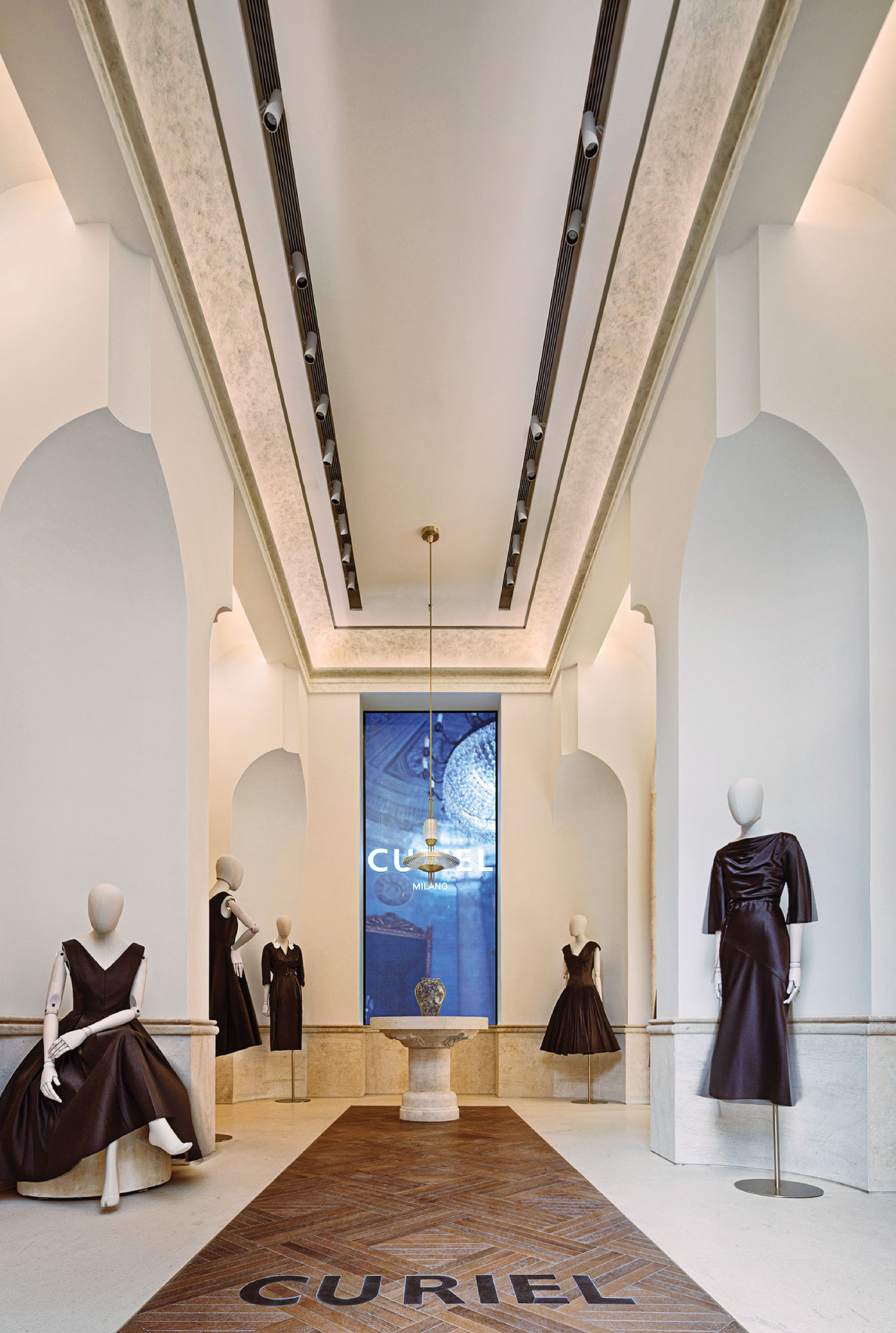 A room with a large display of manns and manns.