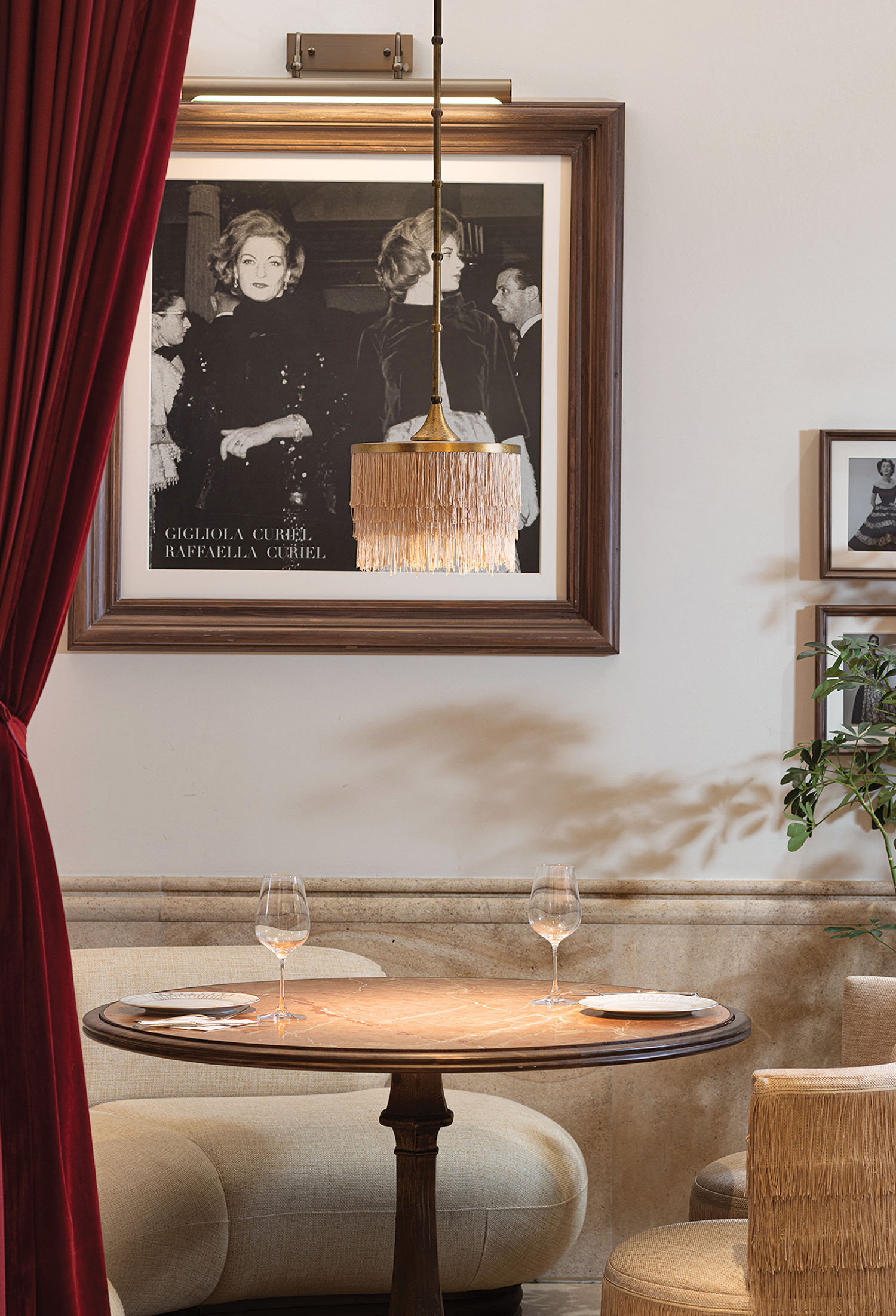 A picture of a man and woman on a wall.