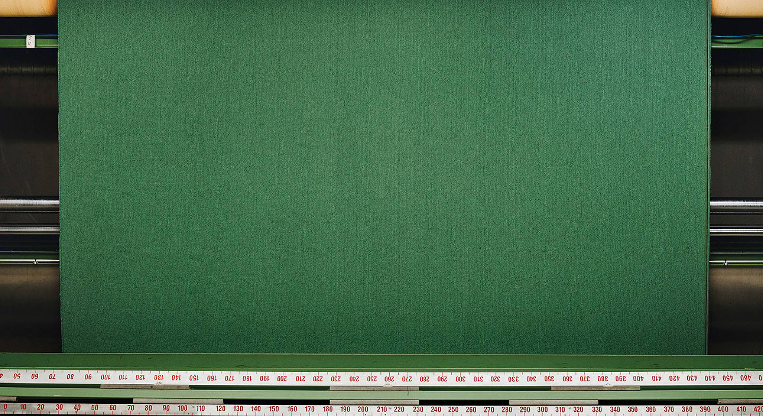 A green screen is being used for a screen.