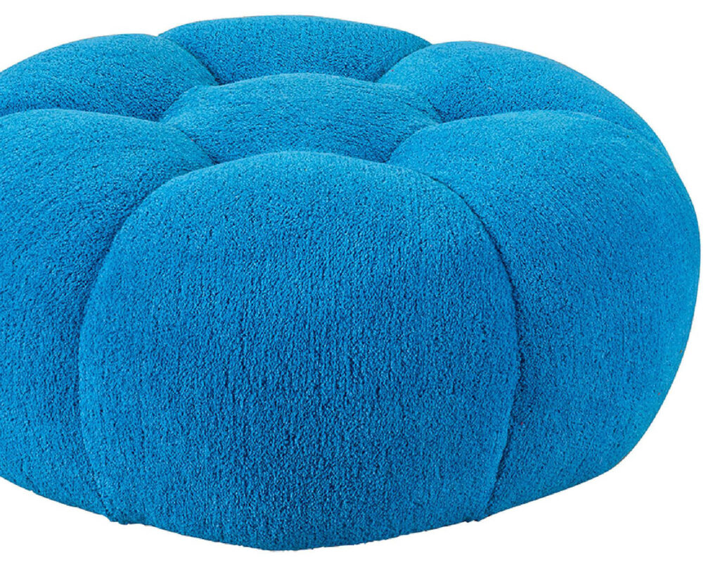 A blue pouf