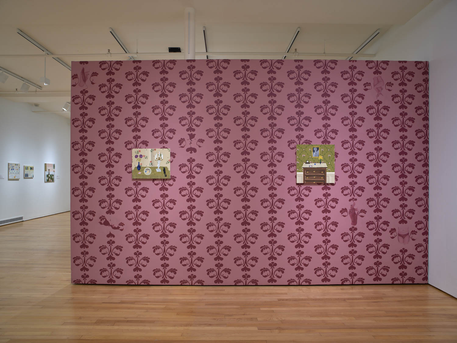 pink wall with pattern