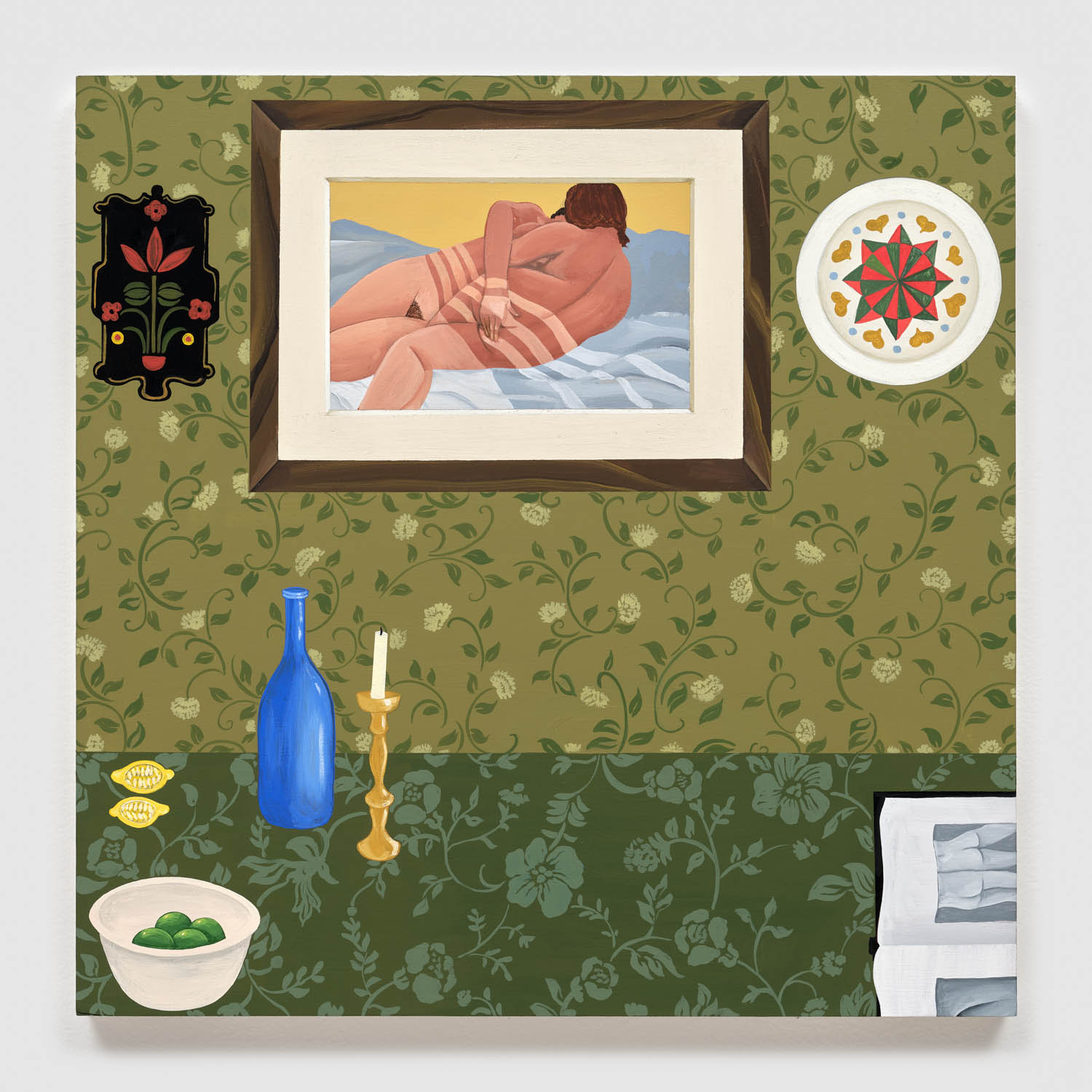 painting of a setup with a sensual painting