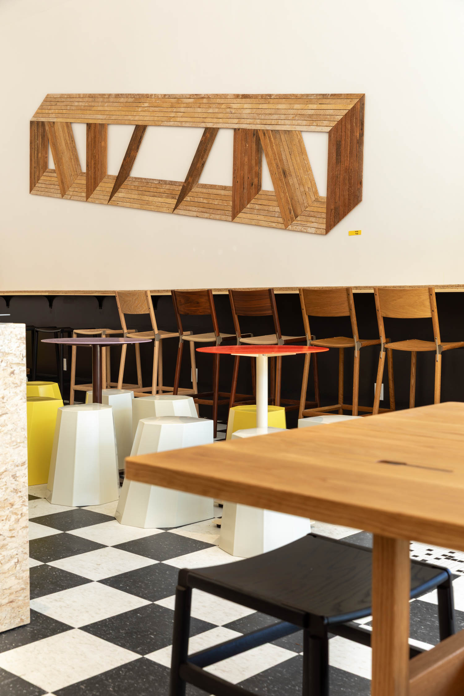 picture of artwork above the seating area