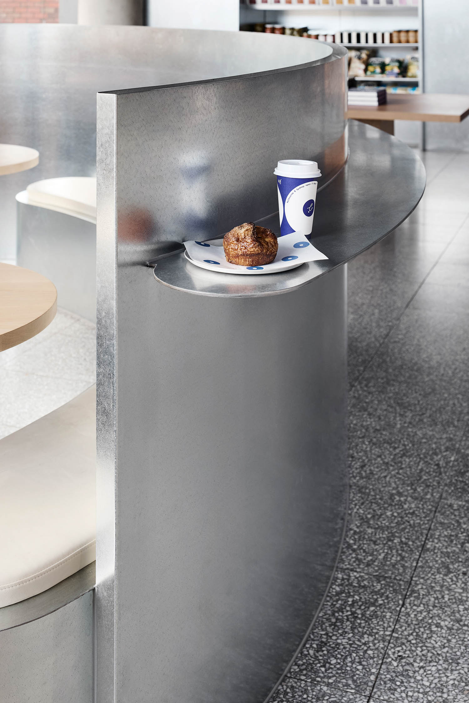 closeup of metal bar around seating