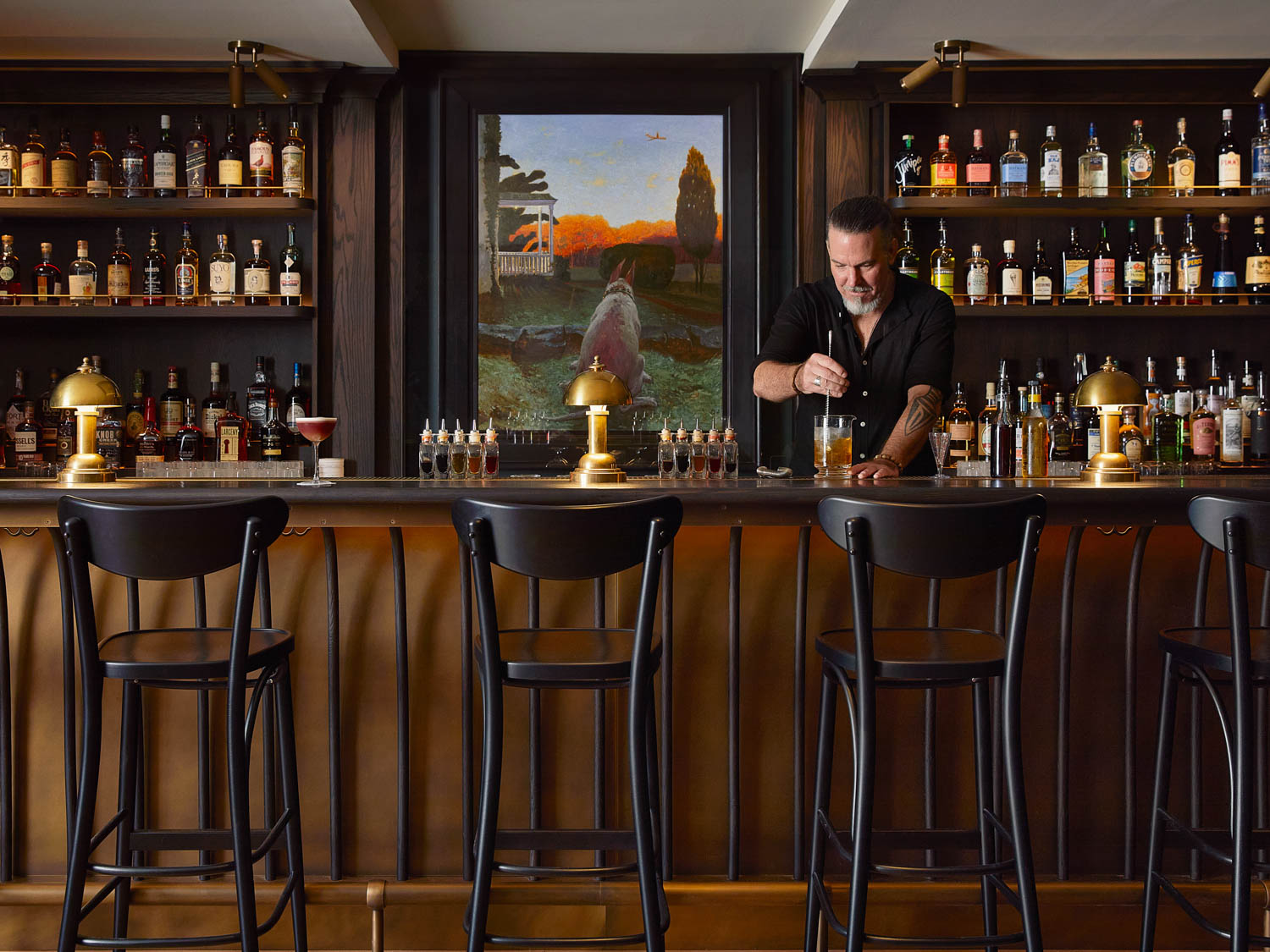 funny painting in bar and tavern