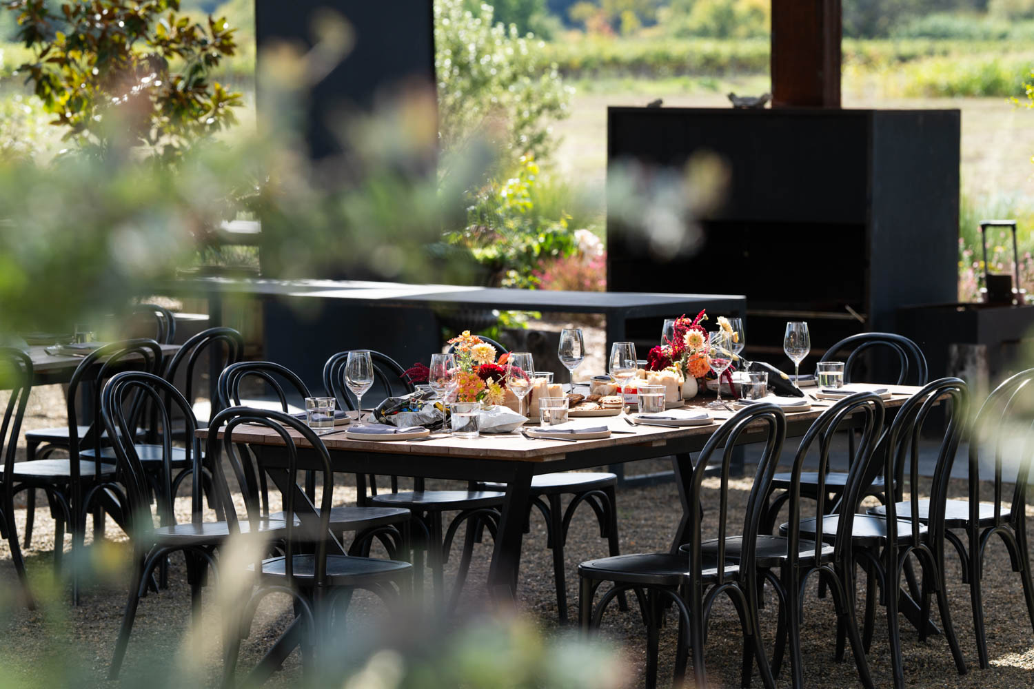 outdoor seating at Single Thread