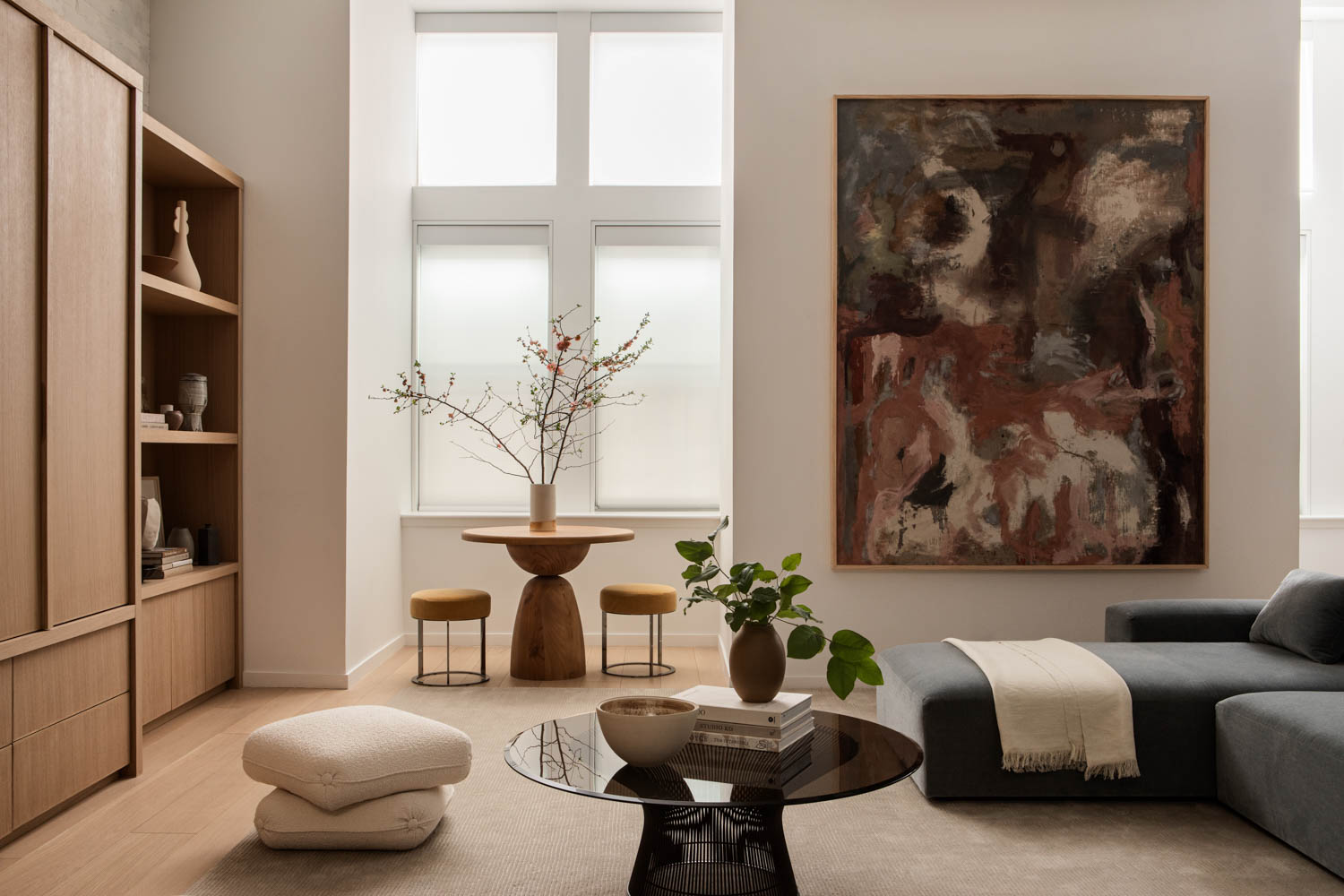 living room with multiple furnishings