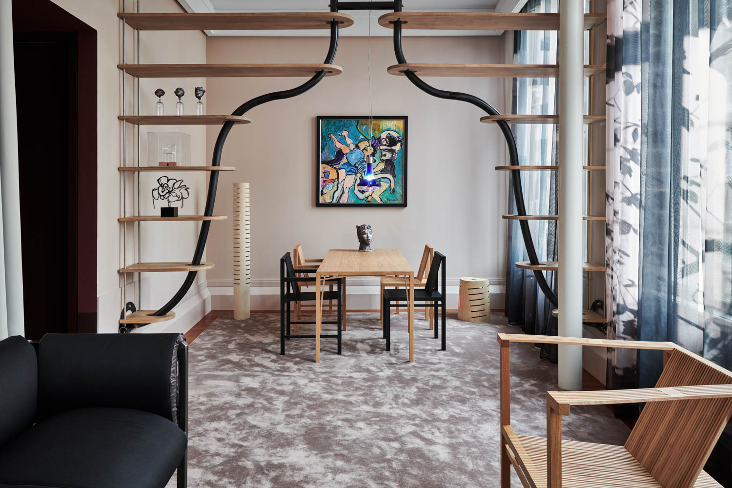 room facing the dining area